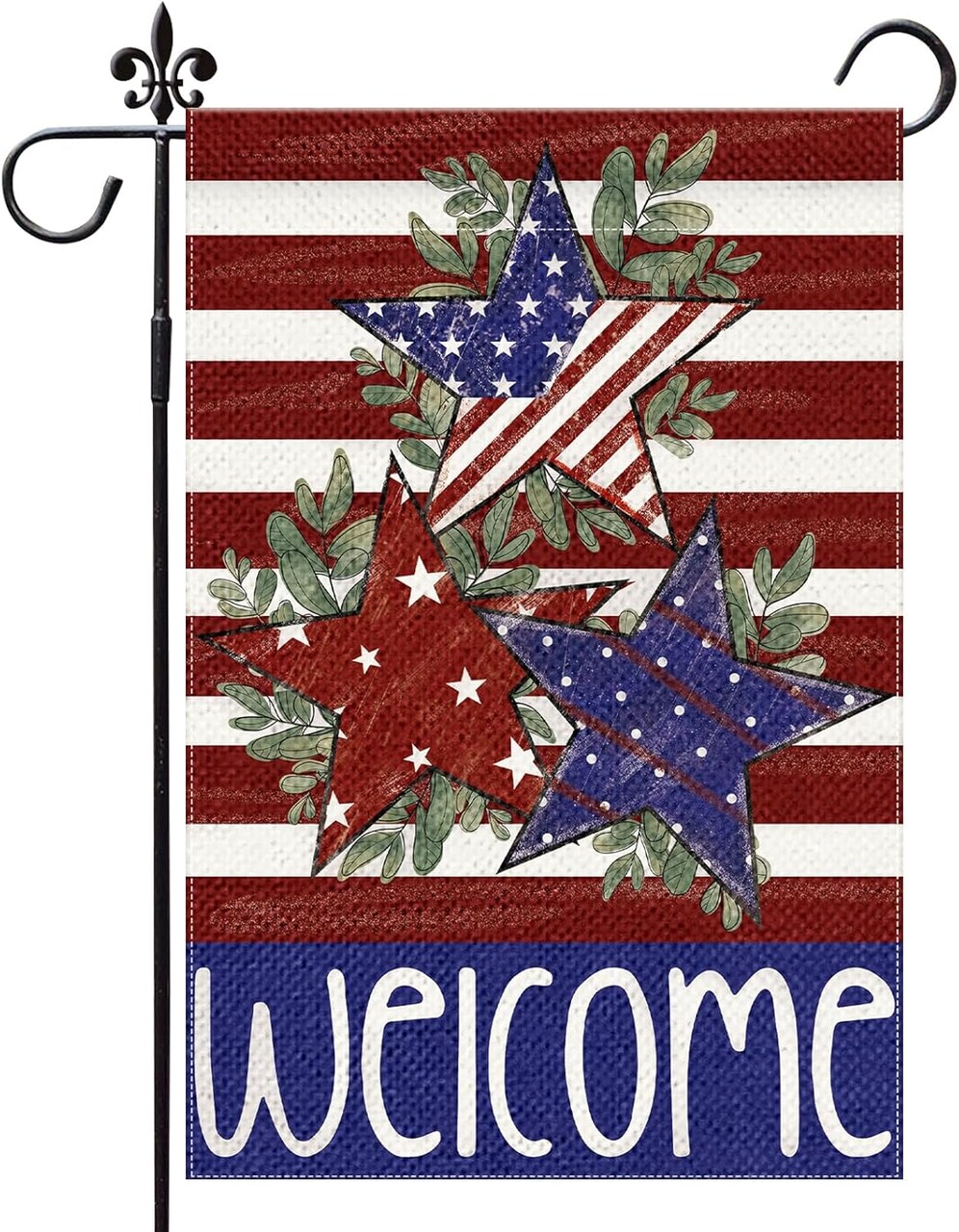 Patriotic 4th of July Garden Flag 12x18 Inch Double Sided Memorial Day Garden Flag